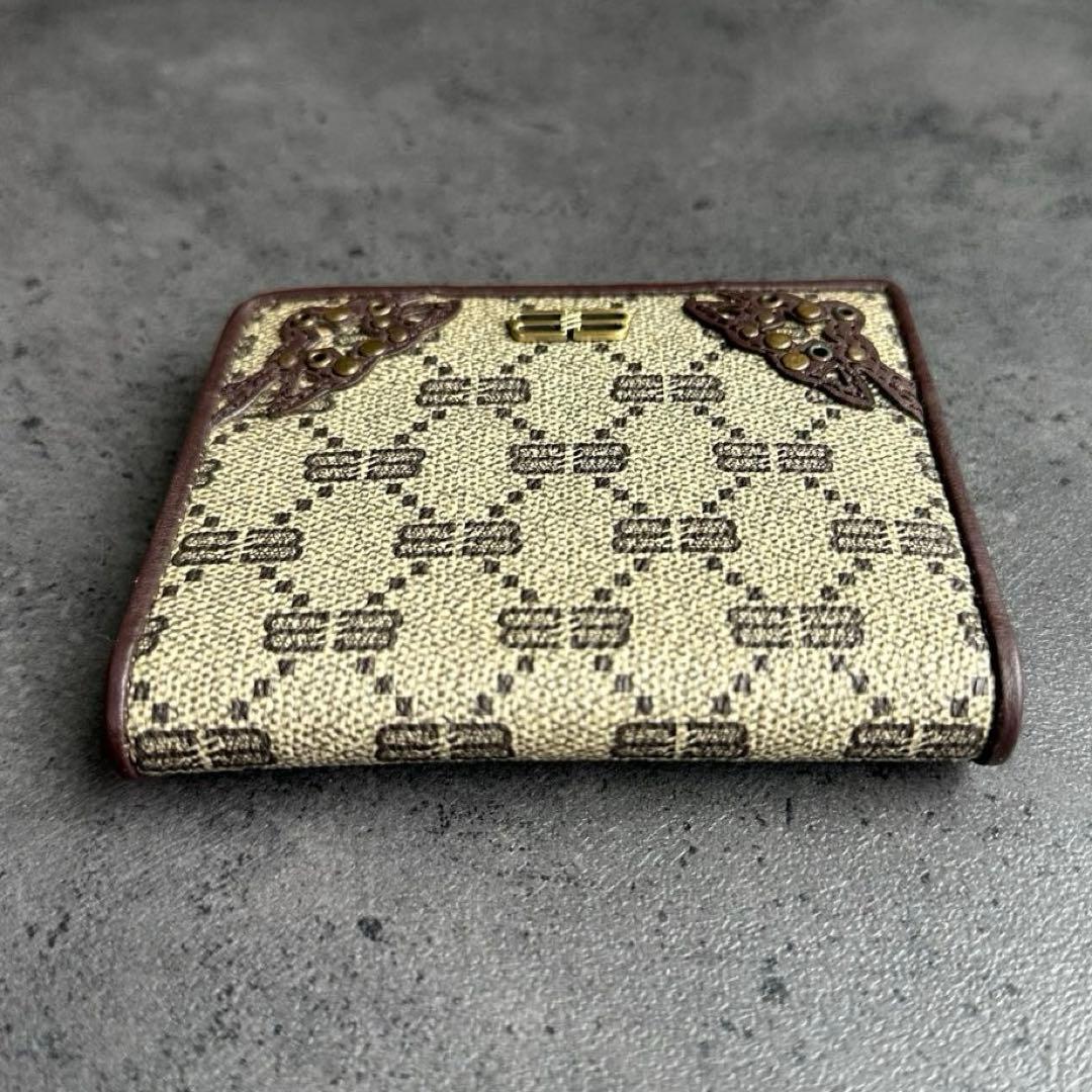 超希少✨BALENCIAGA BBモノグラム　スタッズ　二つ折財布