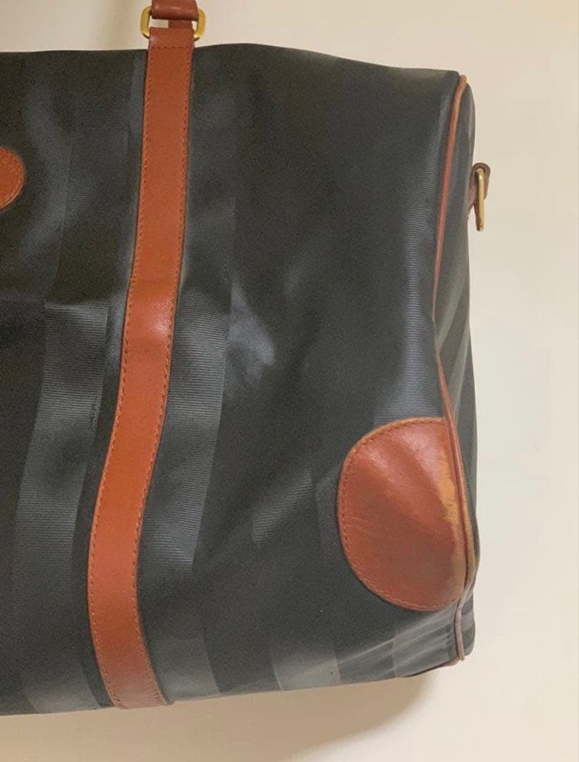 FENDI ストライプデザイン ボストンバッグ