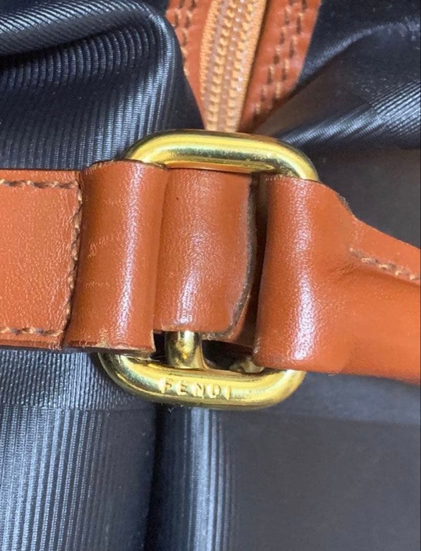 FENDI ストライプデザイン ボストンバッグ