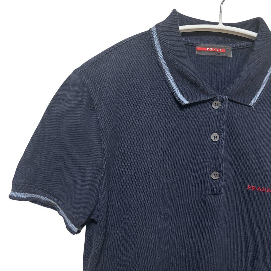 PRADA プラダ　ポロシャツ　レディース　半袖　ネイビー