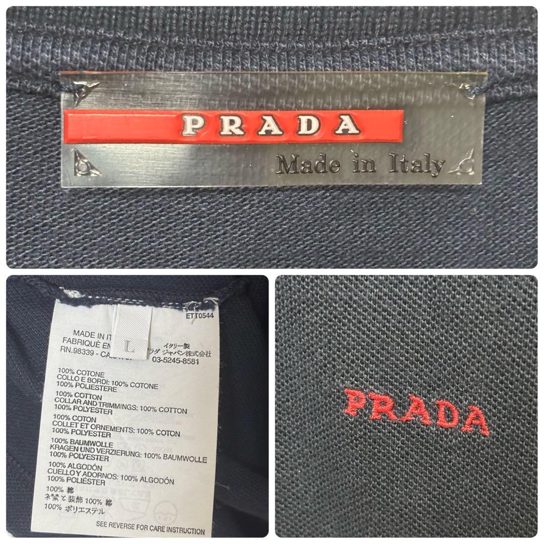 PRADA プラダ　ポロシャツ　レディース　半袖　ネイビー