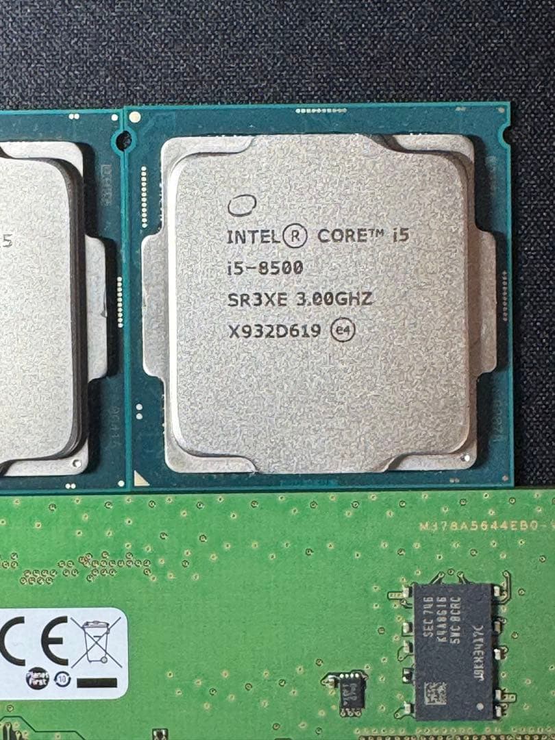 動作確認済CPU&メモリ　i5-8500×2 DDR4 4GB 2400T×4