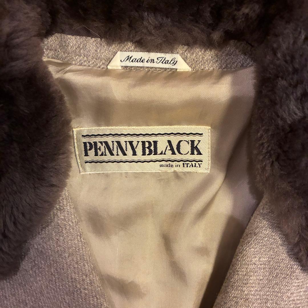 PENNY BLACK マキシ丈ロングコート 40 ウールベルト付 ダブル