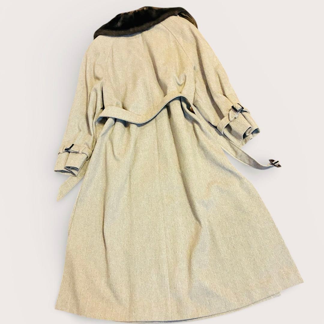 PENNY BLACK マキシ丈ロングコート 40 ウールベルト付 ダブル