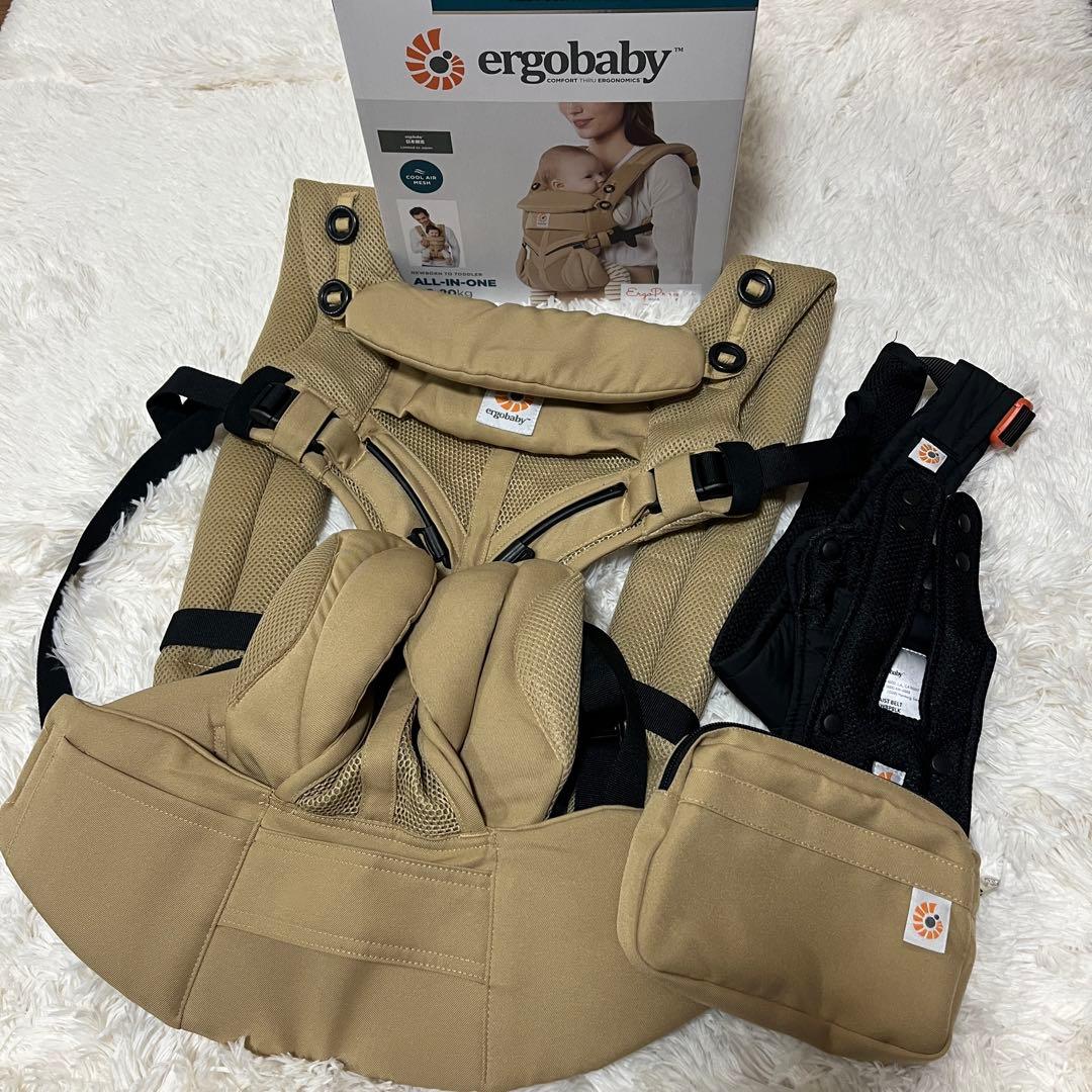 【美品】エルゴベビー　オムニ360 クールエア　ベージュ　抱っこ紐 検印有