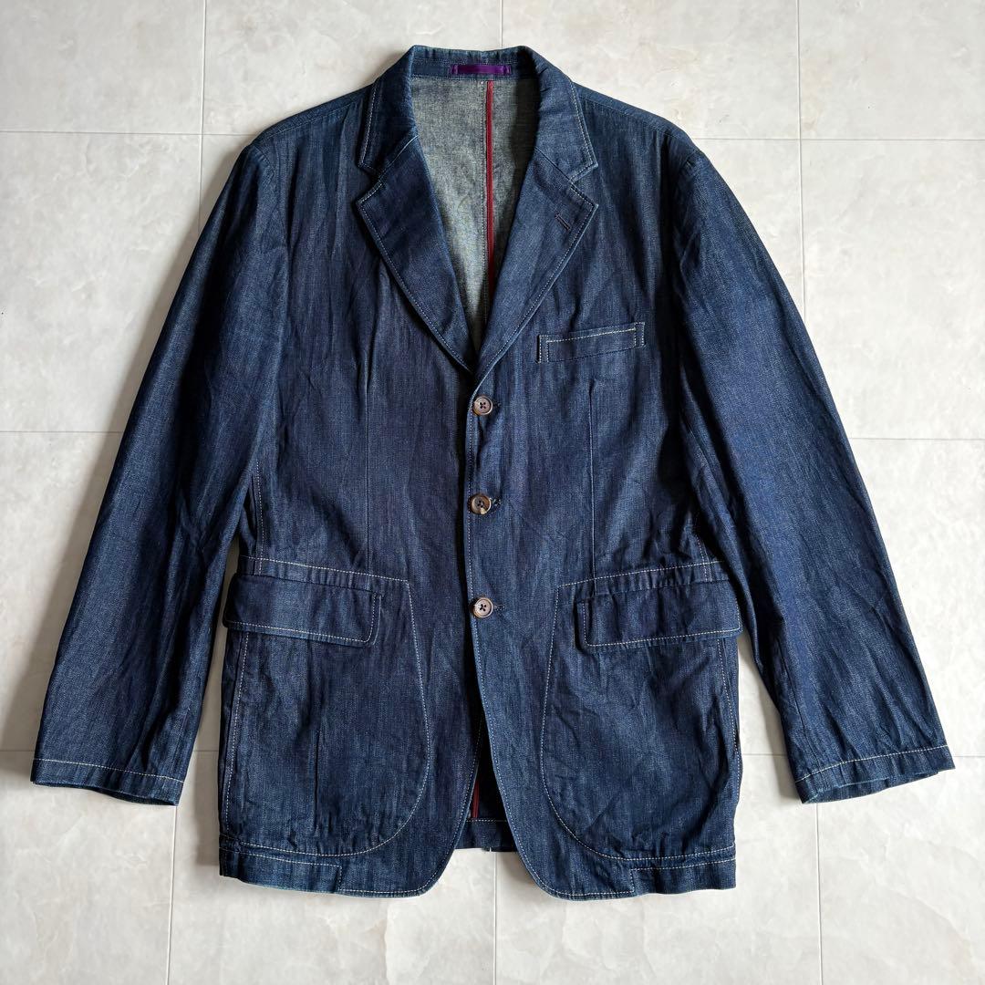 希少✨ Paul Smith コレクション デニムテーラード 紺 XL 綿100