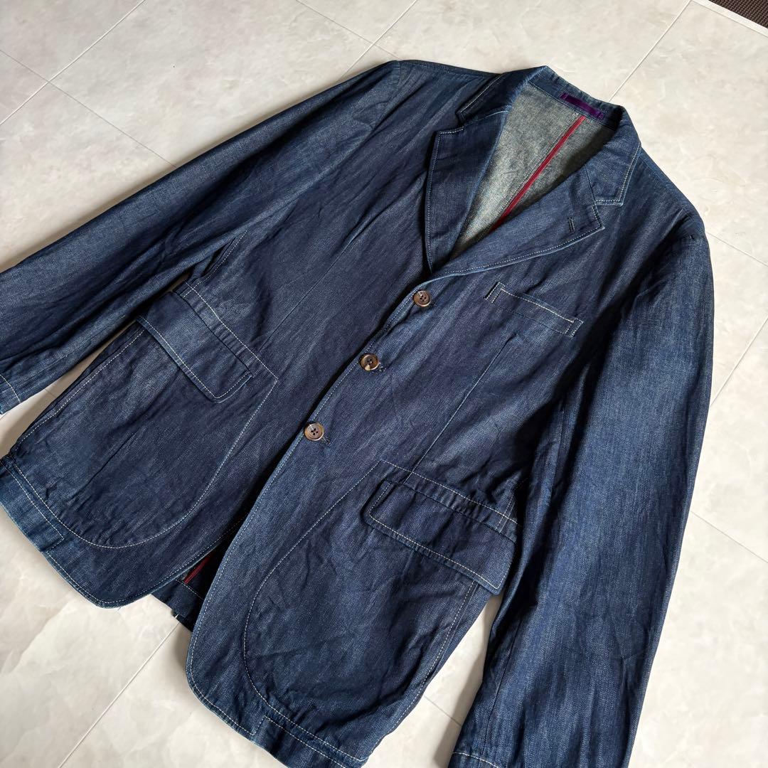 希少✨ Paul Smith コレクション デニムテーラード 紺 XL 綿100