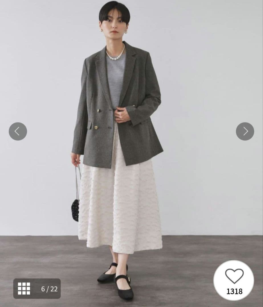 [新品]OPAQUE.CLIP ストレッチダブルレストテーラードジャケット　M