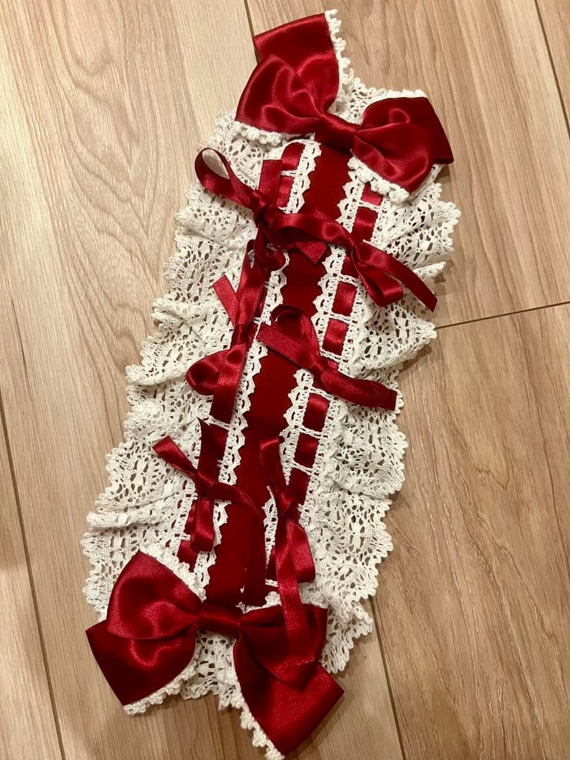 BABY, Confiture Ribbon ワンピース エンジ、ヘッドドレス