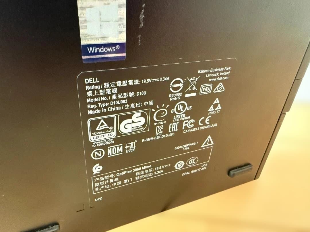 Windowsデスクトップ dell optiplex 3060 micro/i5-8500T/8GB