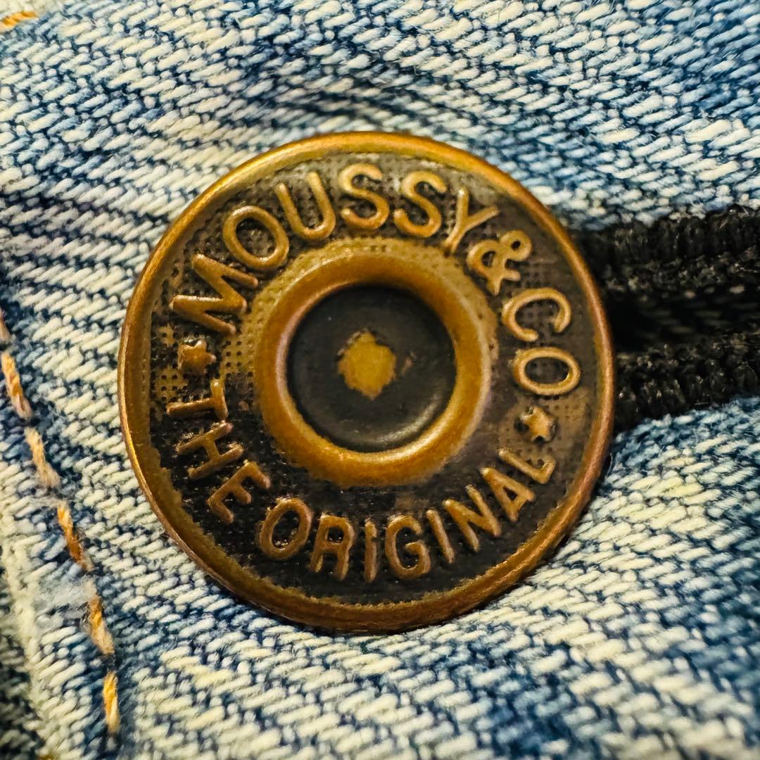 MOUSSY MVS ハイウエスト フレアデニム ヴィンテージ加工 美脚 赤耳