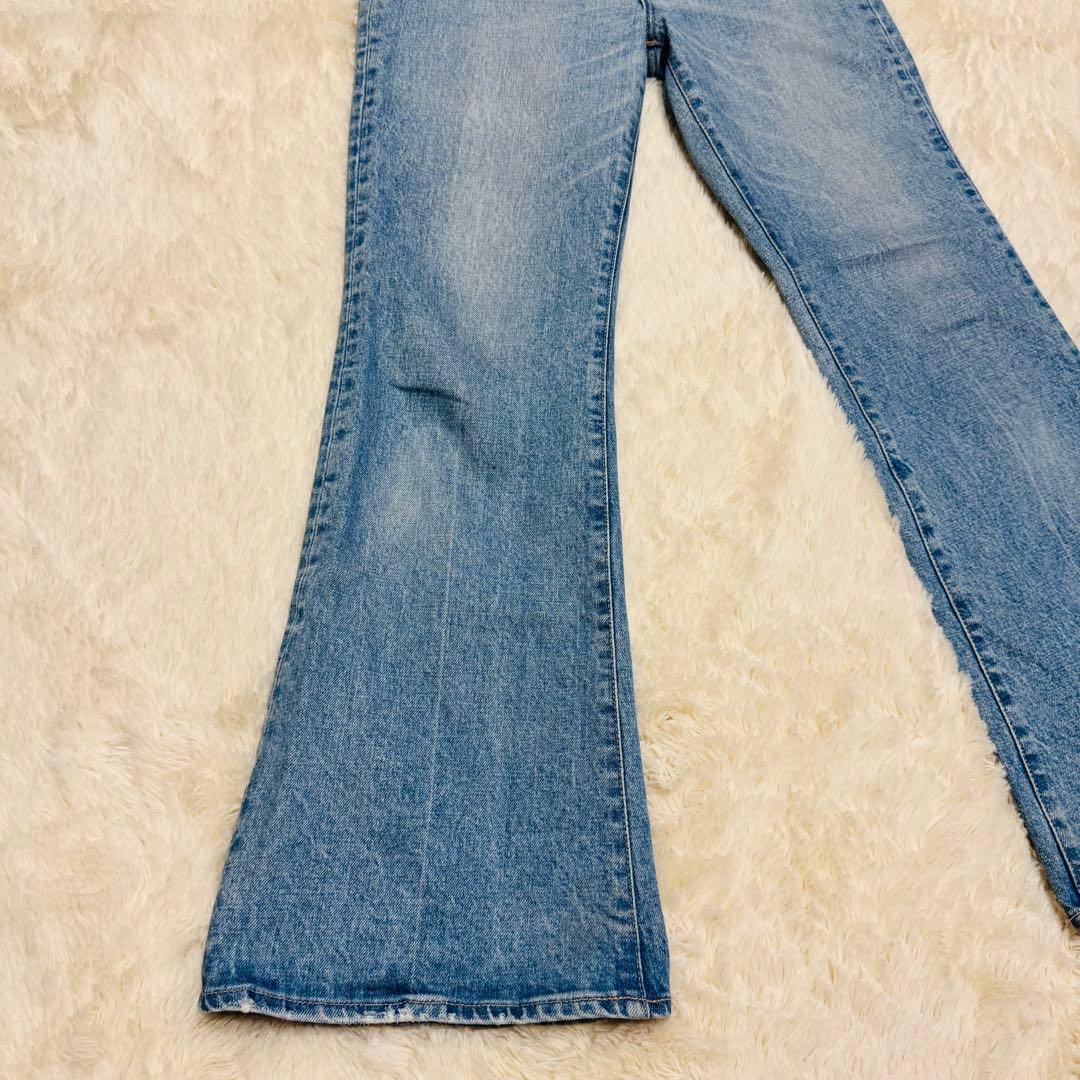 MOUSSY MVS ハイウエスト フレアデニム ヴィンテージ加工 美脚 赤耳