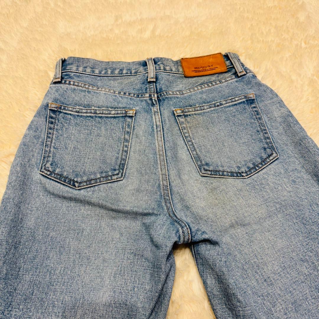 MOUSSY MVS ハイウエスト フレアデニム ヴィンテージ加工 美脚 赤耳