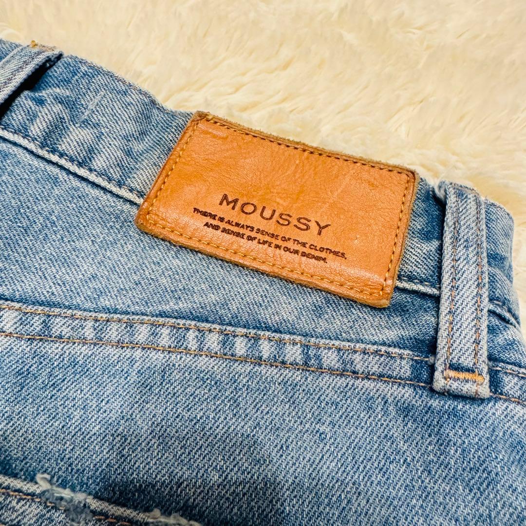 MOUSSY MVS ハイウエスト フレアデニム ヴィンテージ加工 美脚 赤耳