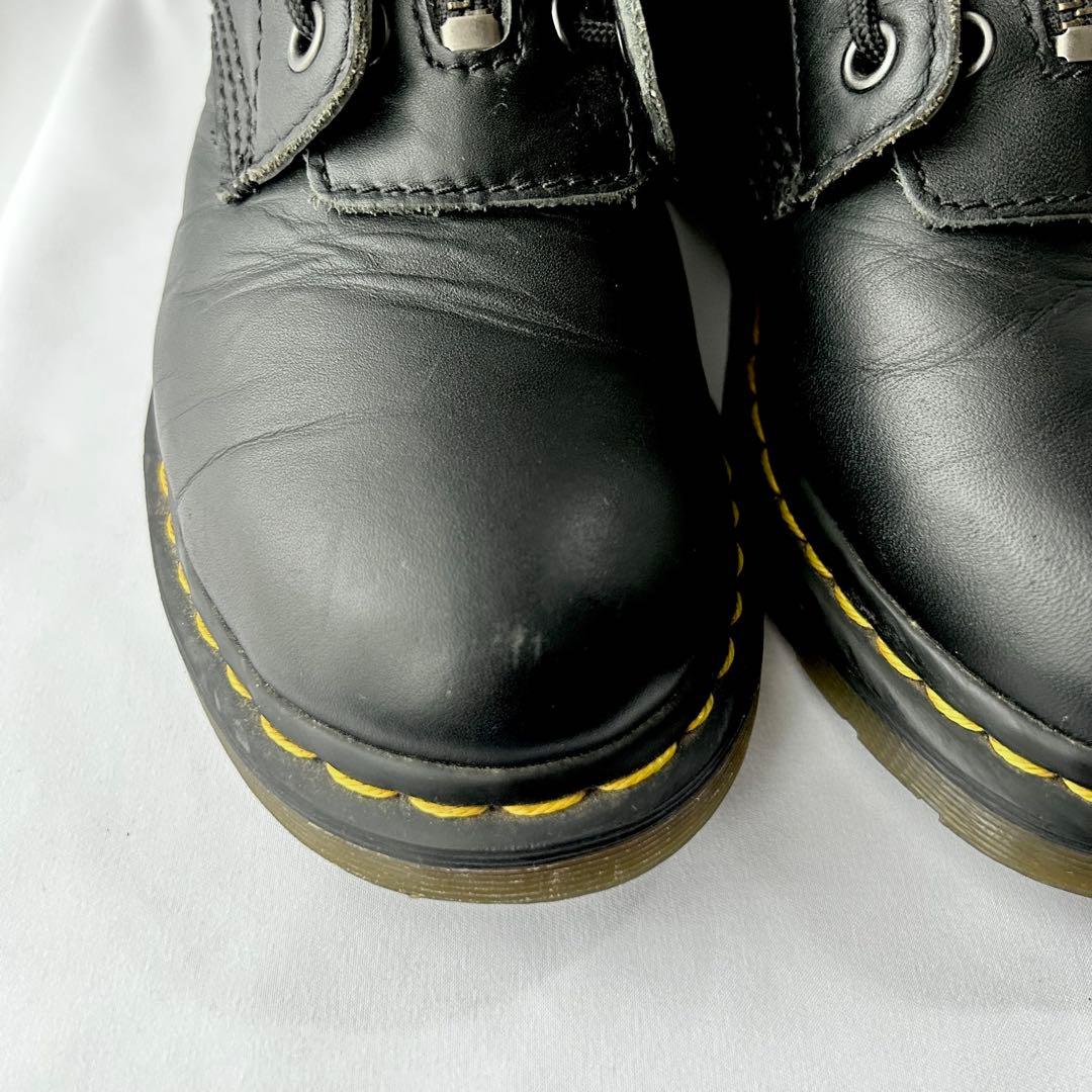 Dr. Martens UK4 ブラック フロントジップ ワークブーツ