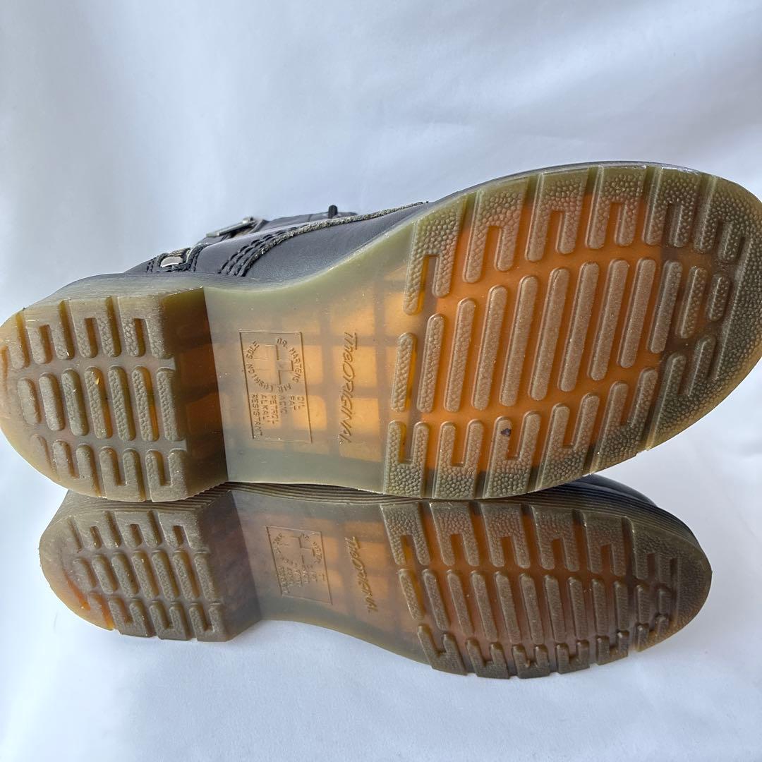 Dr. Martens UK4 ブラック フロントジップ ワークブーツ