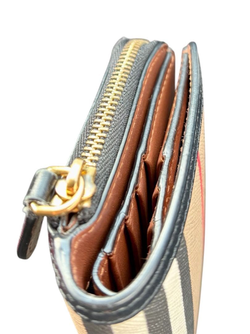 み*ち様 BURBERRY 三つ折り財布 ベージュ/ブラッ