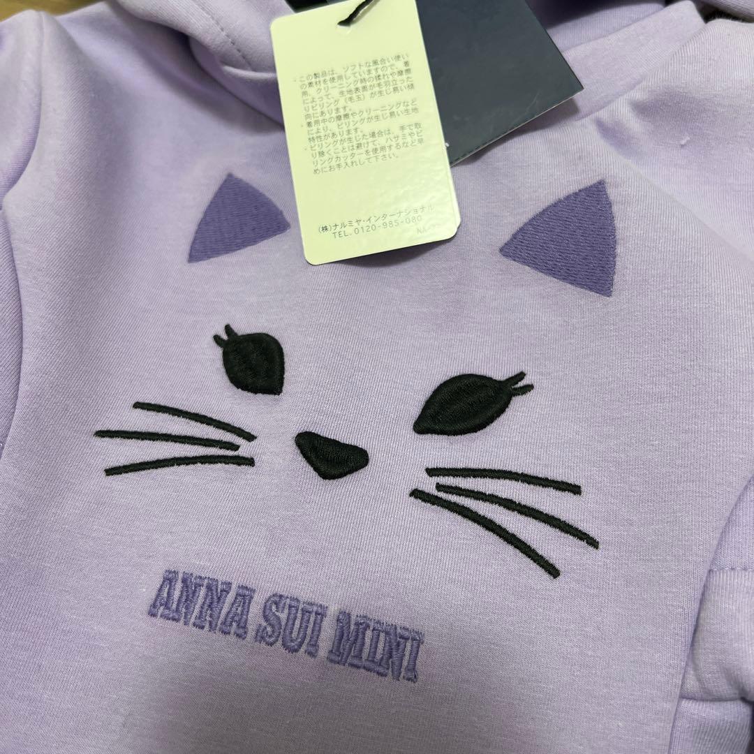 タグ付き未使用ANNA SUI miniネコモチーフワンピース85-95cm秋冬