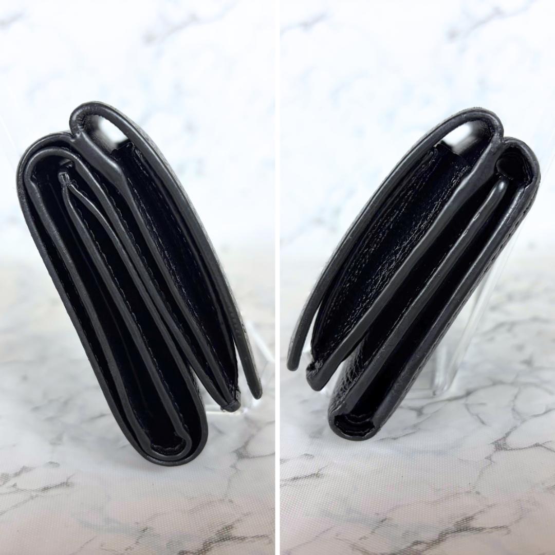 【極美品】LOEWE アナグラム トライフォールド Wホック 三つ折り財布 黒