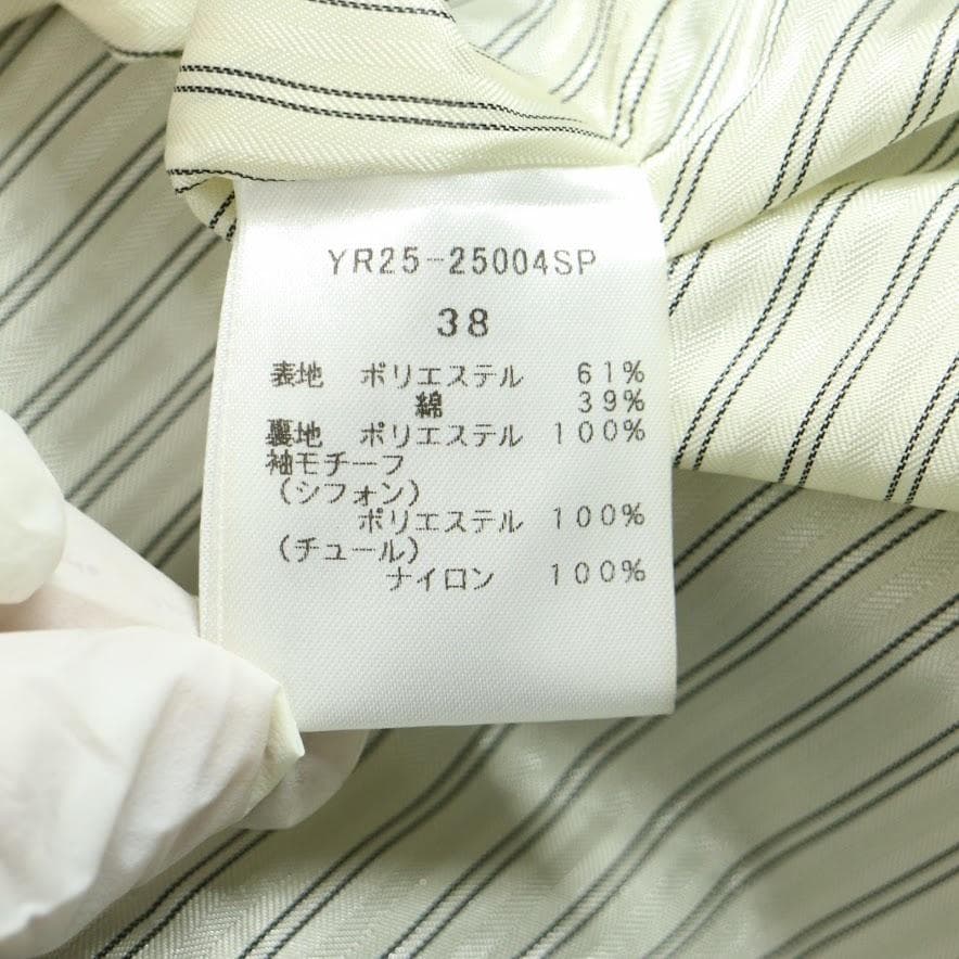 【現行】yori ヨリ フラワーブーケコート 38 M フリル袖 黒 セレモニー