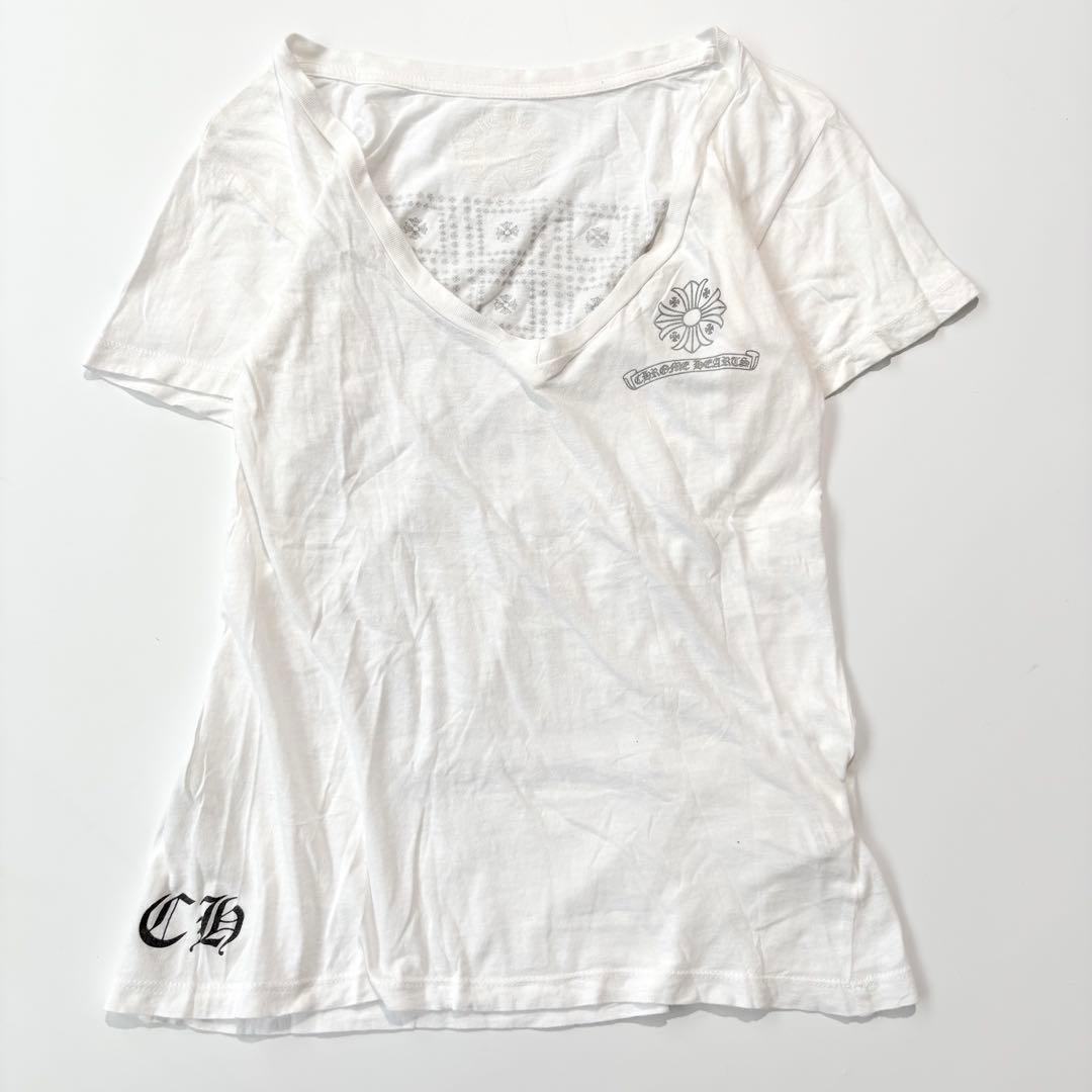CHROME HEARTS Tシャツ CHプラス フレームドクロス Vネック S