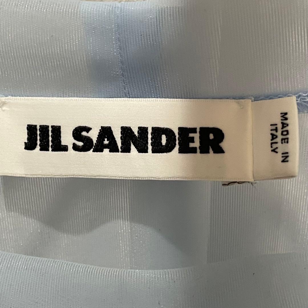 JIL SANDER シースルTシャツ ロゴプリント ブルー