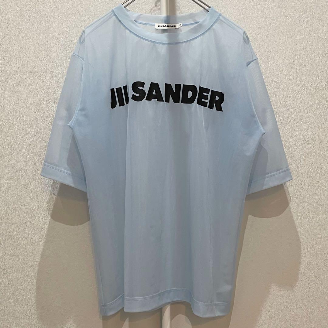 JIL SANDER シースルTシャツ ロゴプリント ブルー