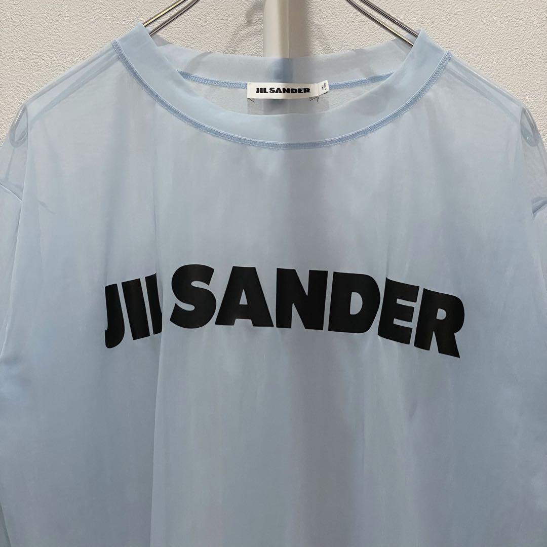 JIL SANDER シースルTシャツ ロゴプリント ブルー