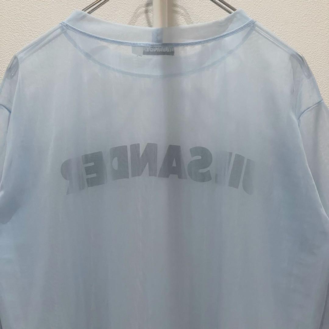 JIL SANDER シースルTシャツ ロゴプリント ブルー