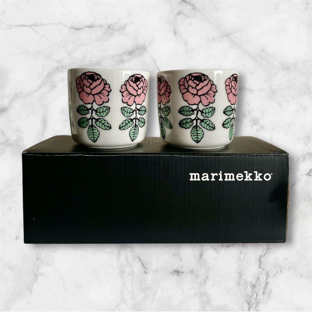 マリメッコmarimekko カフェカップ　 ピンク2個組ヴィヒキルース　レア品