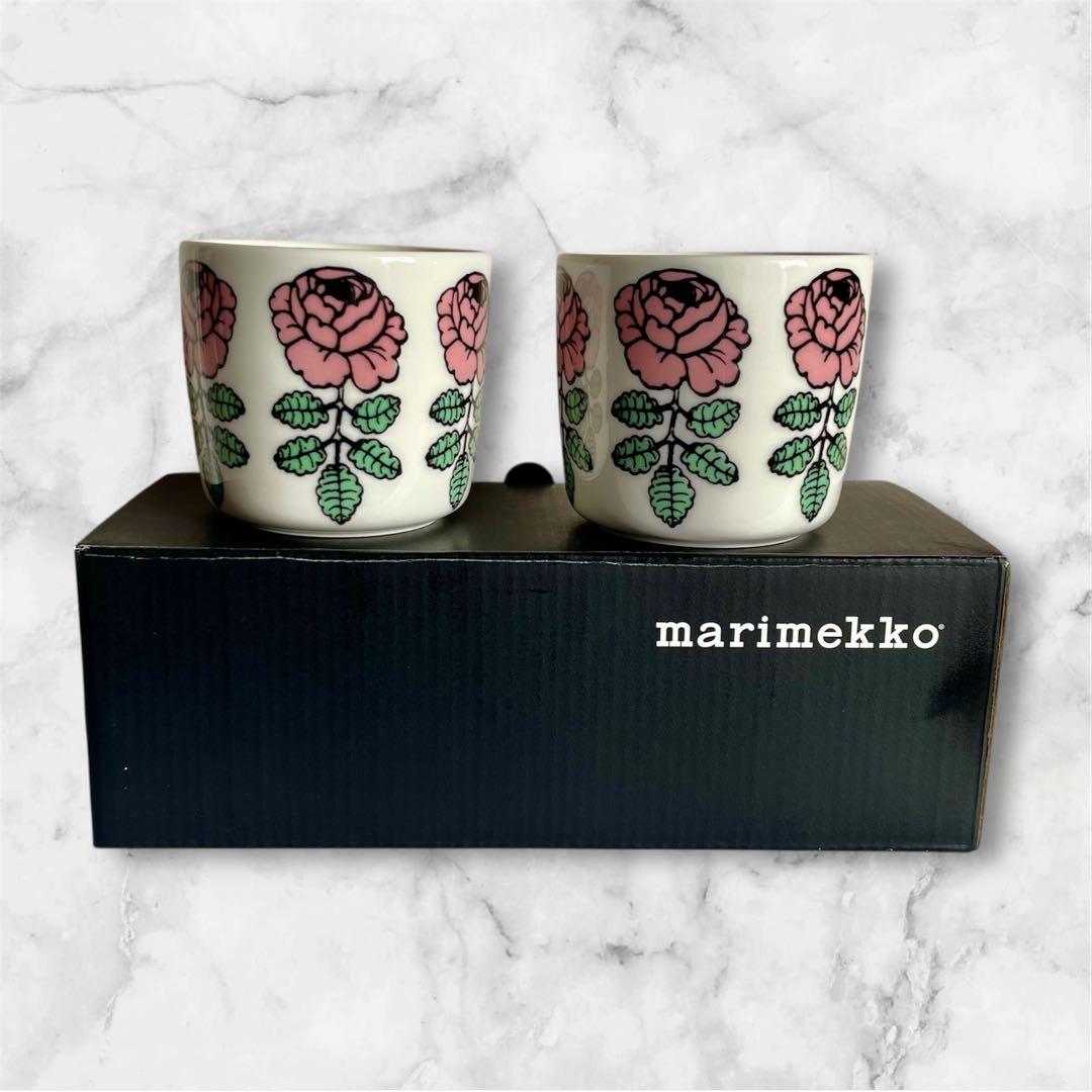 マリメッコmarimekko カフェカップ　 ピンク2個組ヴィヒキルース　レア品