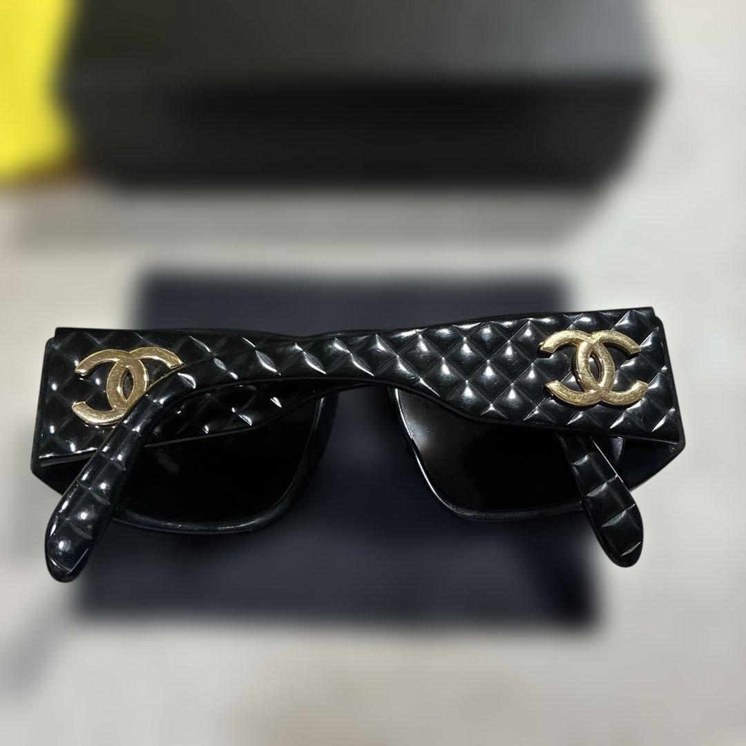 CHANEL シャネル ココマーク マトラッセ サングラス アイウェア ブラック