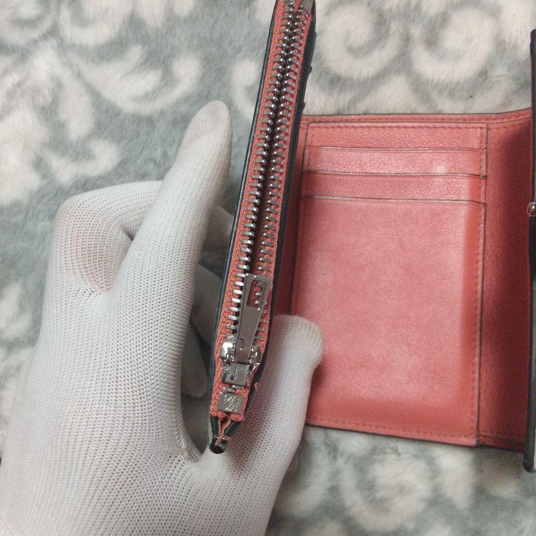 ロエベLOEWEバーティカルウォレット　グレージュ　スモール 三つ折り財布