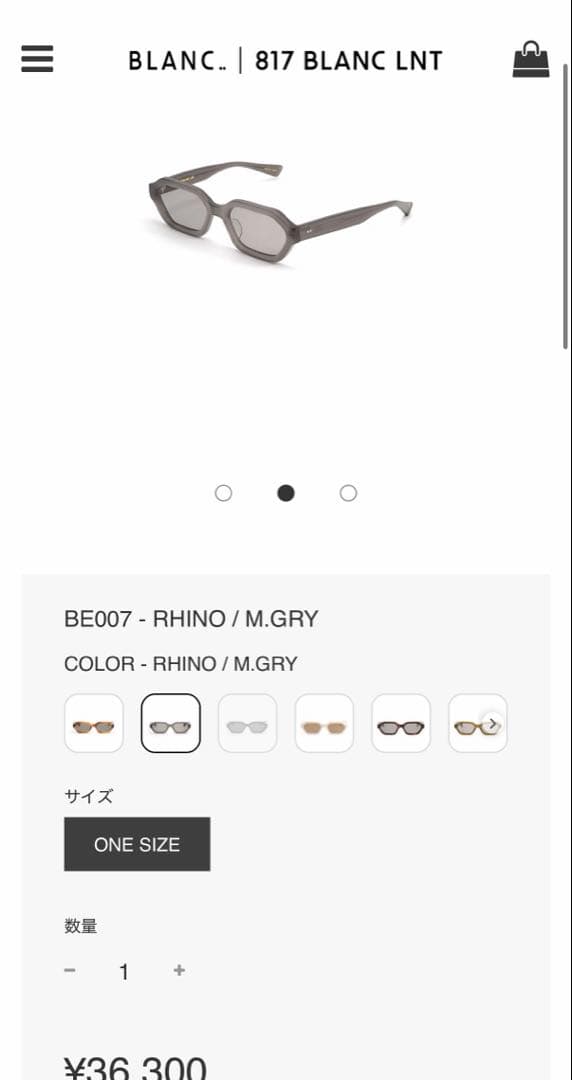 BLANC.. be007 RHINO / M.GRY サングラス