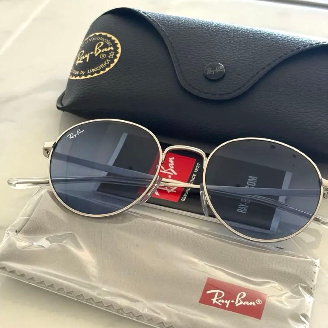 Ray-Ban ラウンドサングラス シルバー