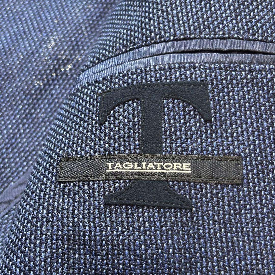 TAGLIATORE タリアトーレ リネン ネイビー テーラードジャケット 44