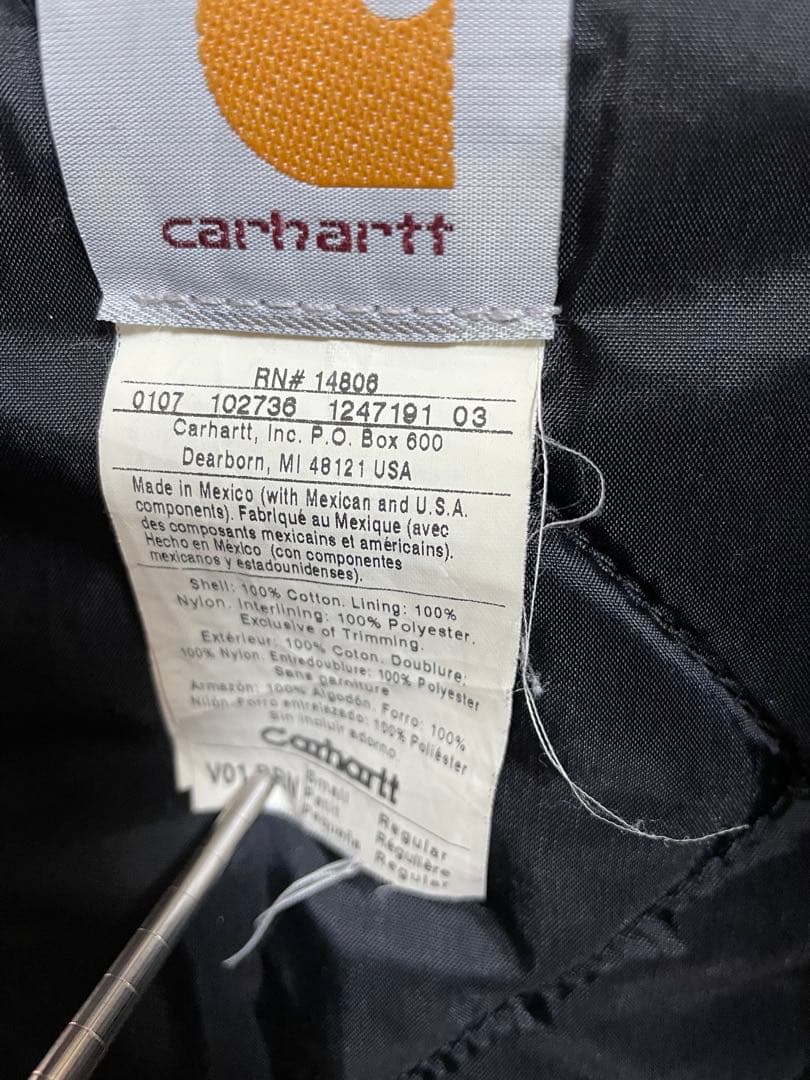 【メキシコ製01年7月】Sサイズ　Carhartt ダックベスト ブラウン 古着