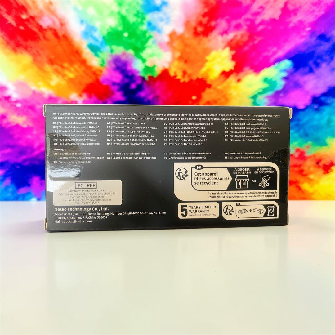 新品未使用Netac M.2 SSD 500GB （ヒートシンク付 ）　(1個)