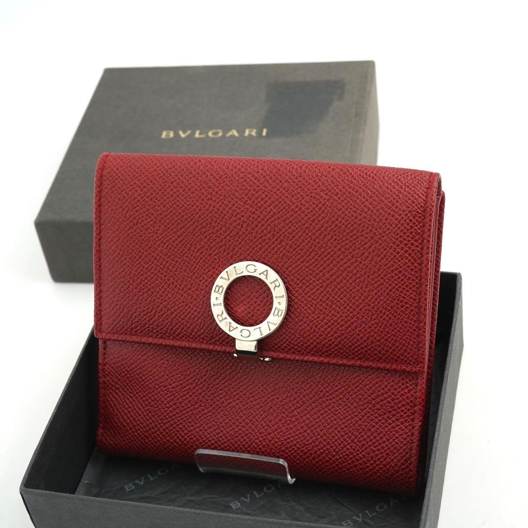 ✨未使用展示品・箱付き✨　BVLGARI ミニ財布　ロゴマニア　クラシコ　レッド