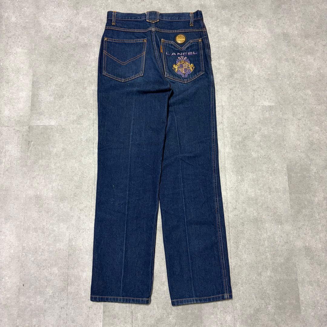 90s vintage LANCEL デニムパンツ 紋章刺繍 日本製 28