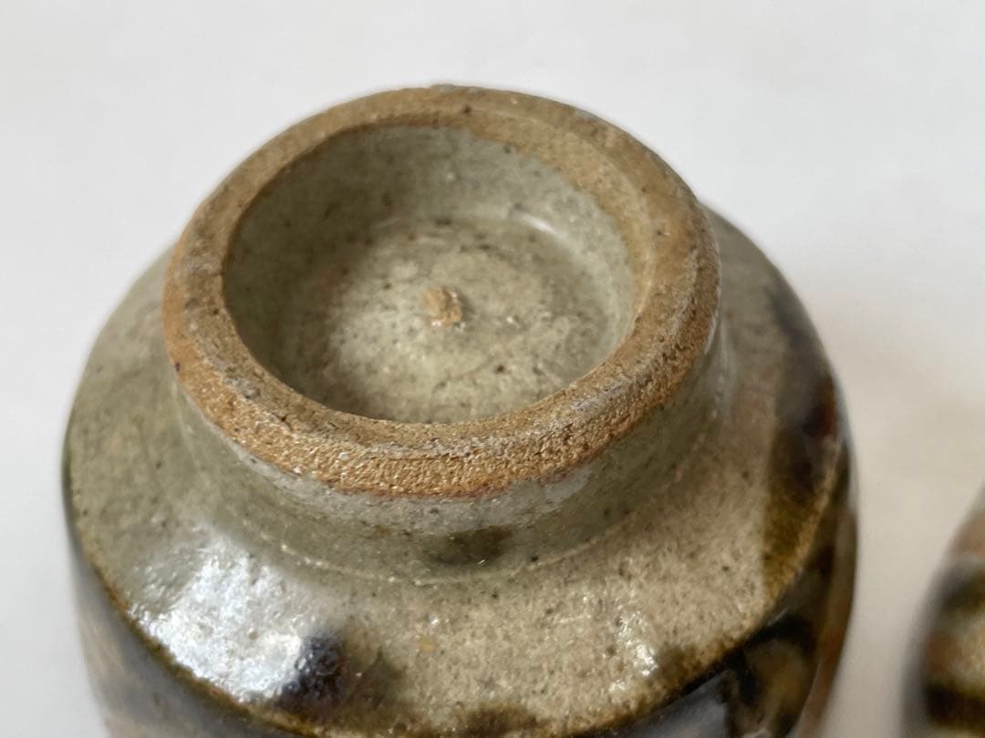 作家物　陶芸家　作者不明　濱田庄司　？　益子焼　指描き　カップ　番茶器　2点