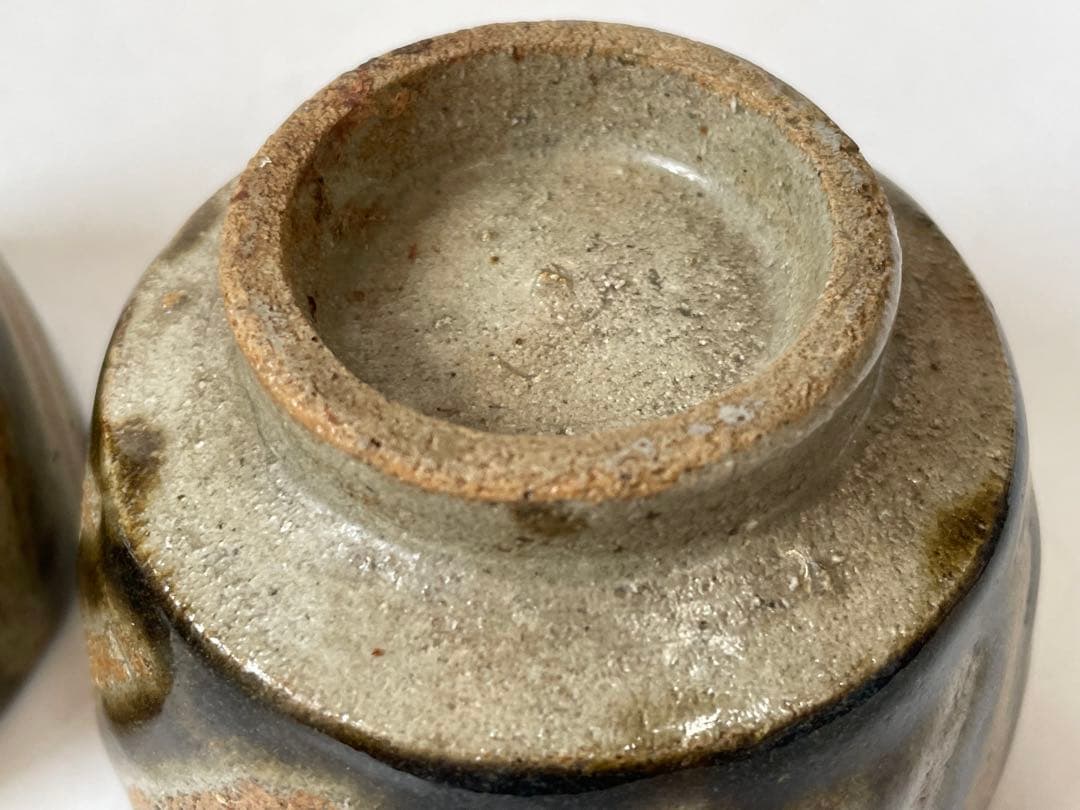 作家物　陶芸家　作者不明　濱田庄司　？　益子焼　指描き　カップ　番茶器　2点
