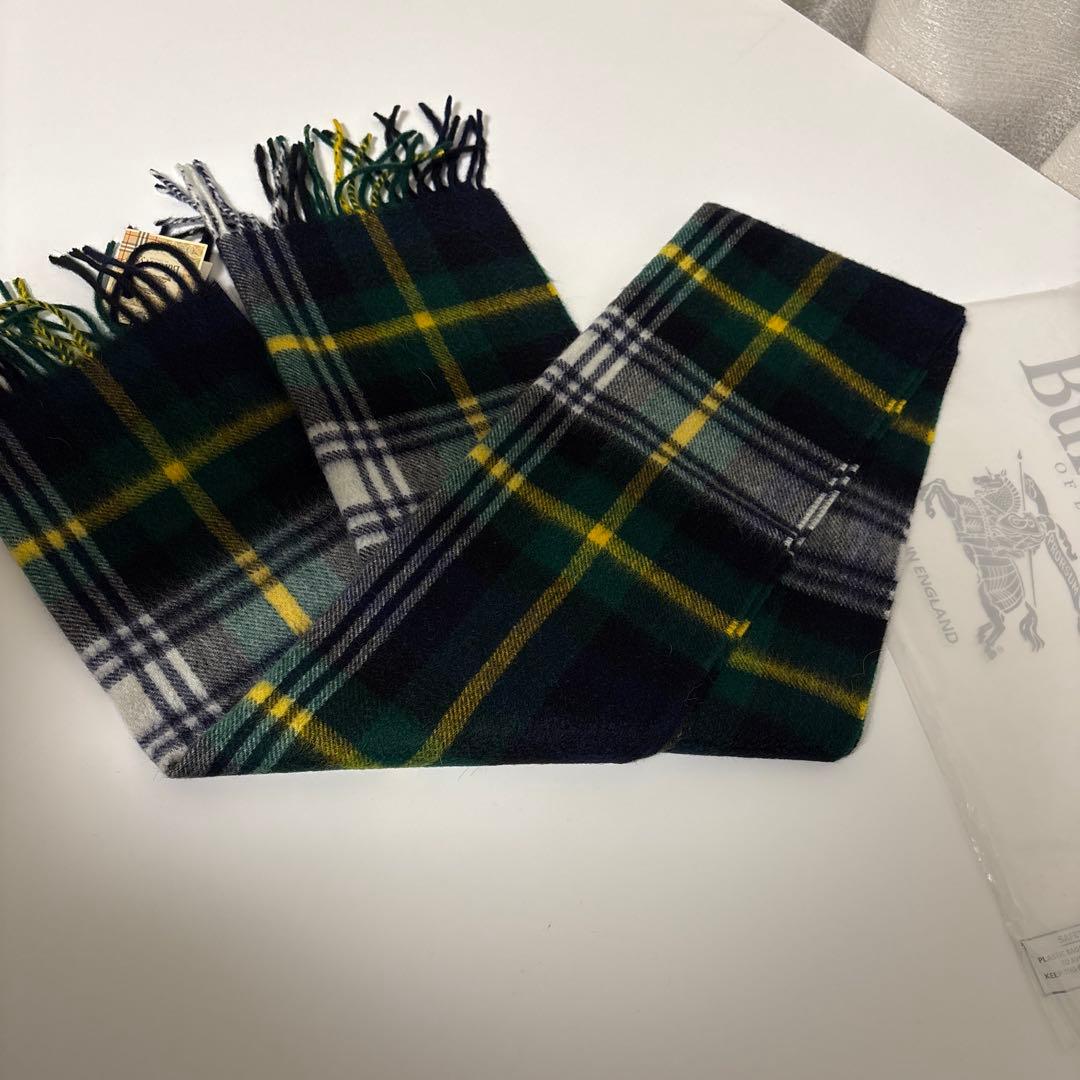 新品 Burberry タータンチェック カシミヤ100 マフラー グリーン