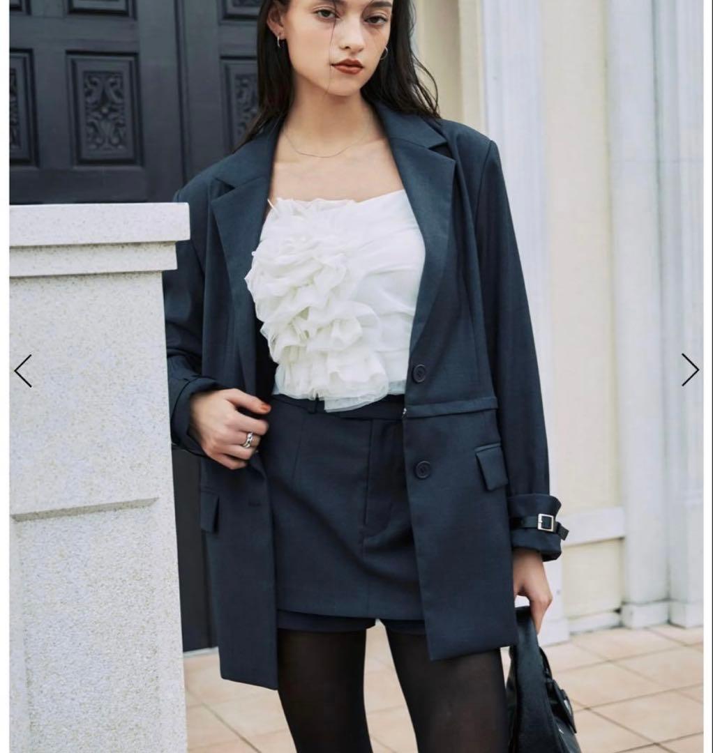 ジャケット・アウター eimy istore two way over jacket(gray)