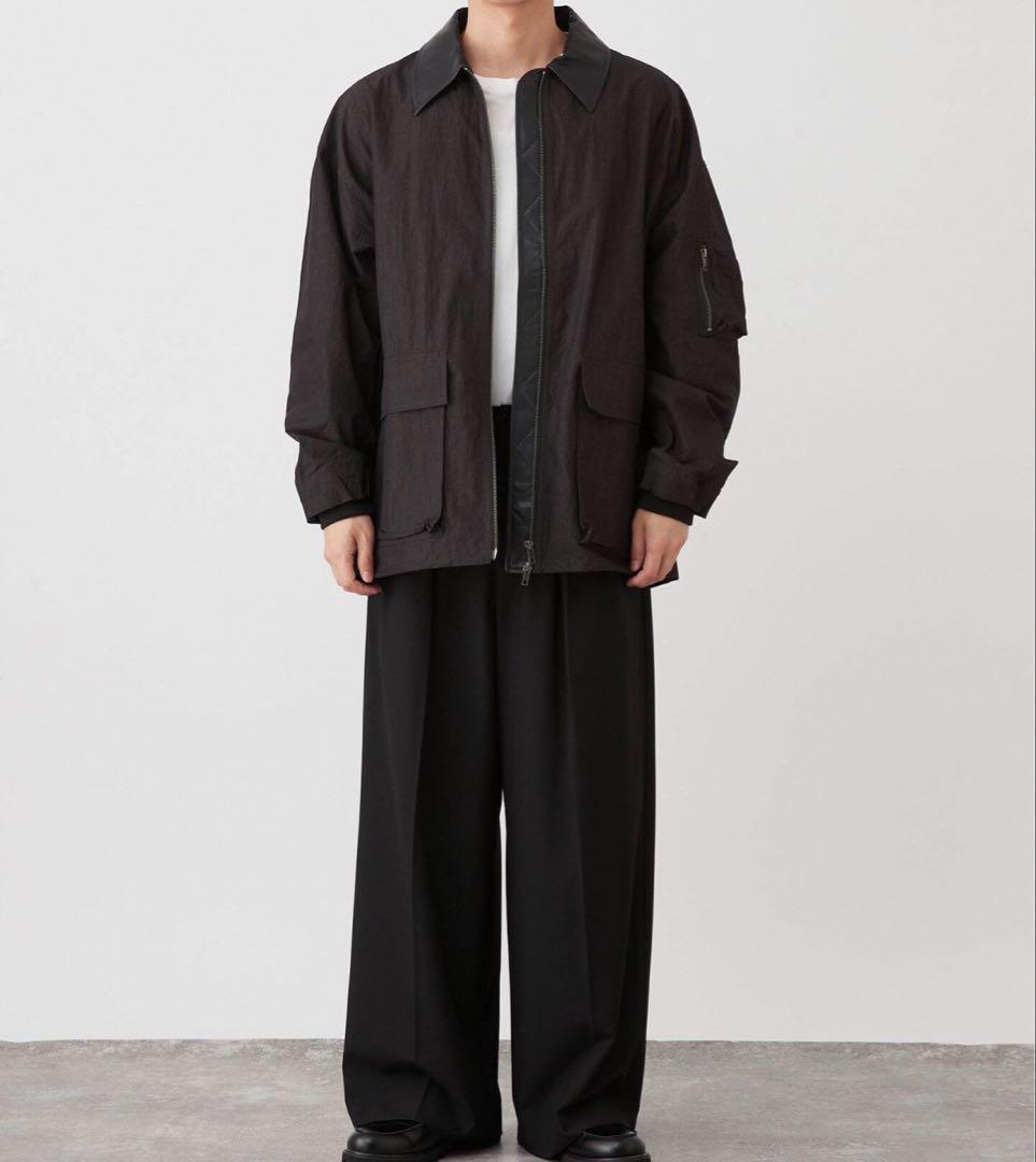 B.C STOCK Deux Alluresレザーカラーショートブルゾン
