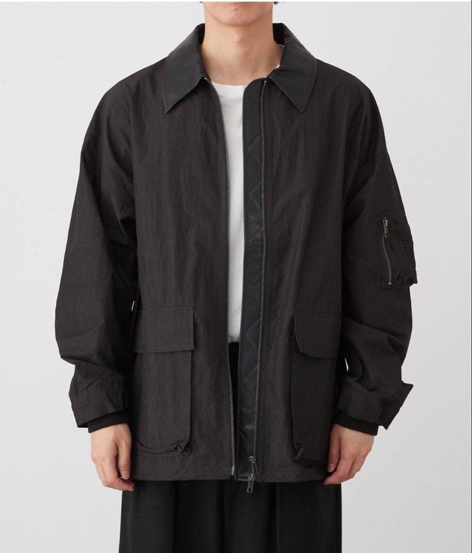 B.C STOCK Deux Alluresレザーカラーショートブルゾン