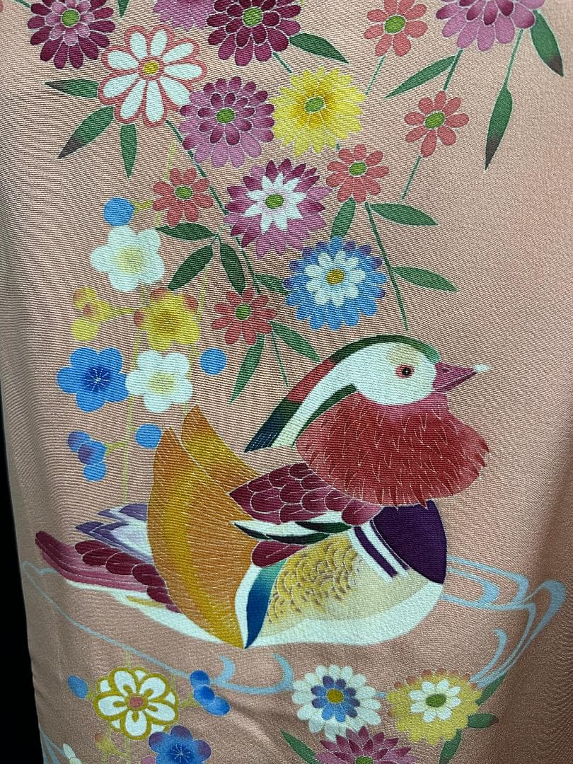 逸品 本加賀友禅 押田正義 桃色鴛鴦四季の花 フルセット