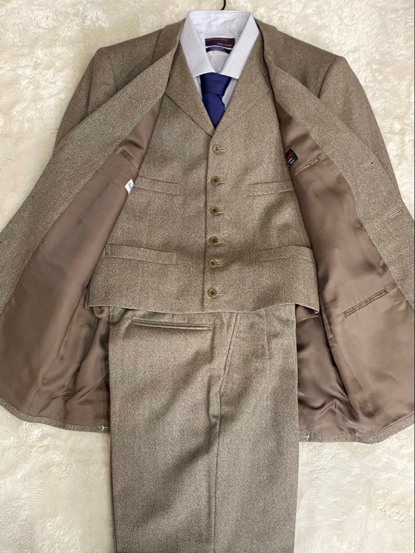 Paul Smith ポールスミス3ピース スーツセットアップ ブラウン M
