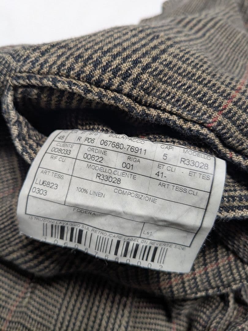 BOGLIOLI COAT チェック ハウンドトゥース リネンジャケット