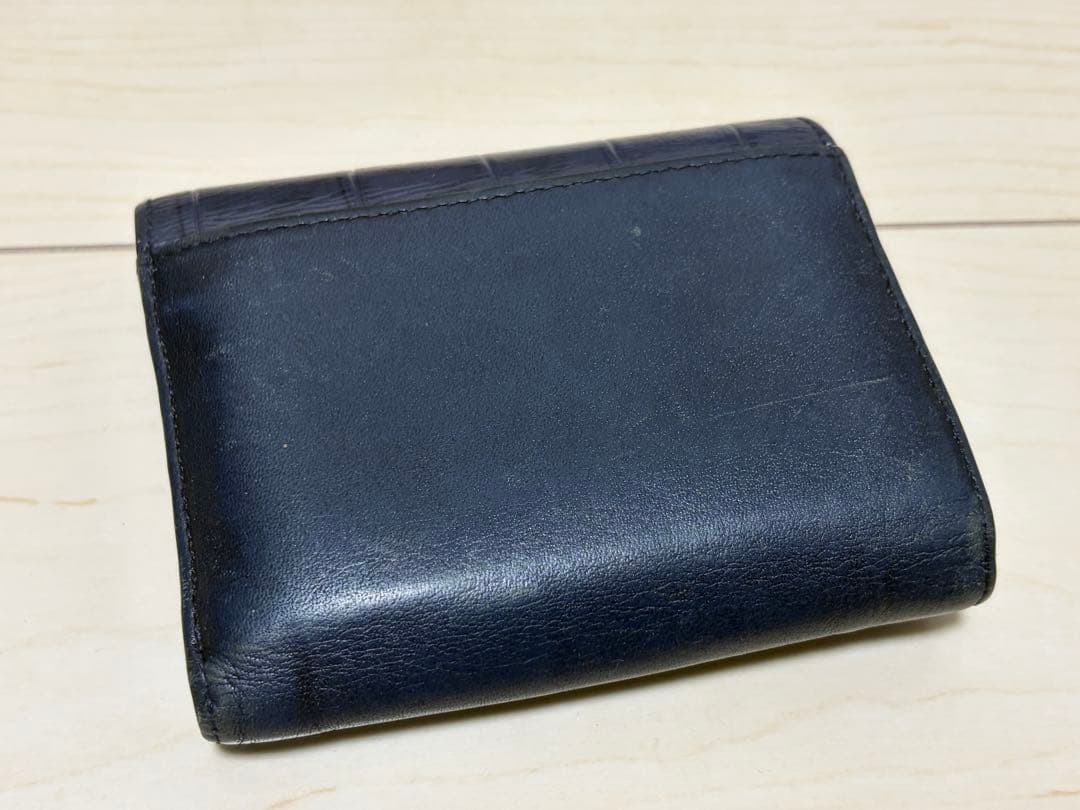 Vivienne Westwoodネイビー クロコダイル型押し 三つ折り財布
